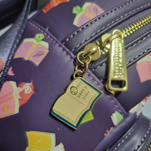 Disney Loungefly Purple Backpack with Book Design - Picture 3 of 4